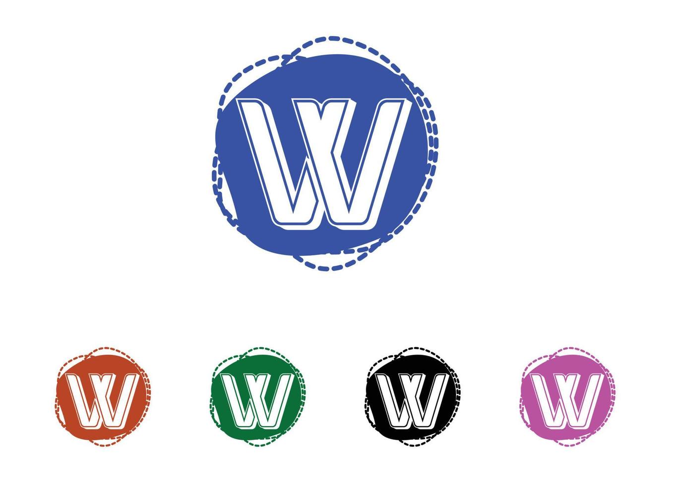 W letter logo and icon design template vector
