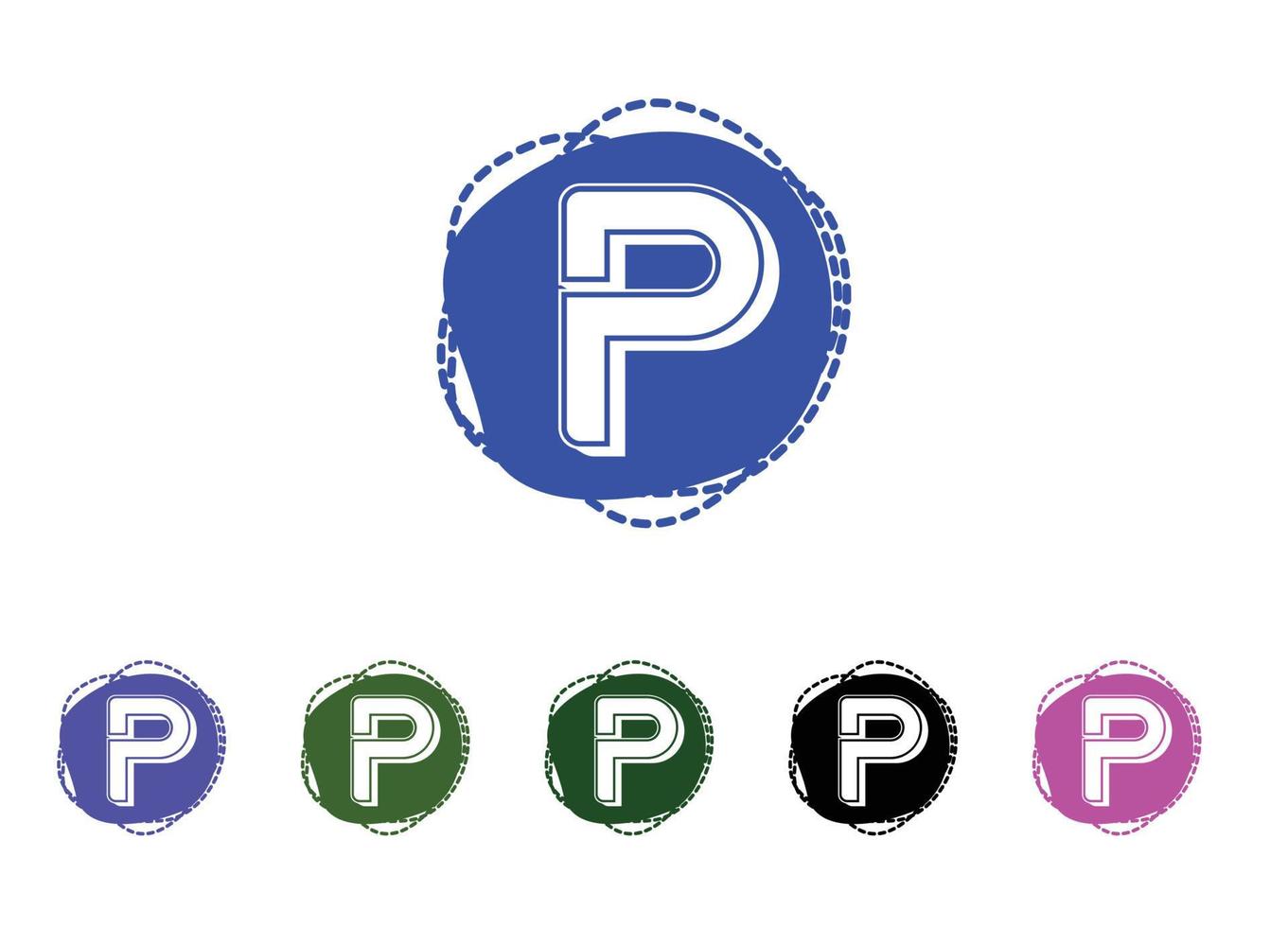 P letter logo and icon design template vector