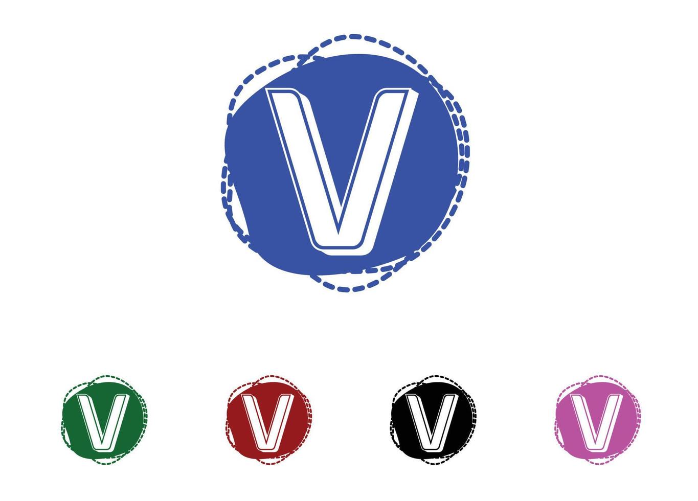 V letter logo and icon design template vector