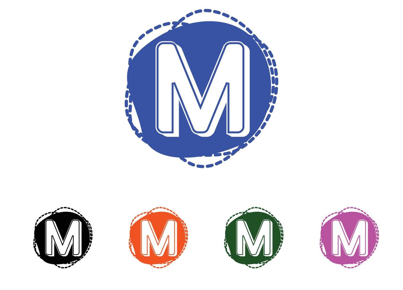 M letter logo and icon design template vector