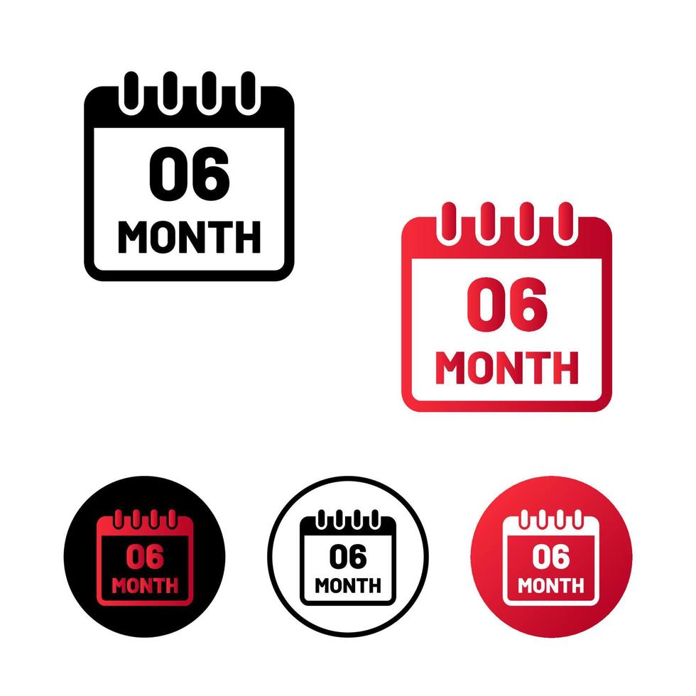 Abstract 6 Months Icon Illustration vector