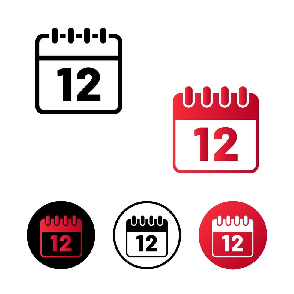 Calendar Day 12 Icon Illustration vector