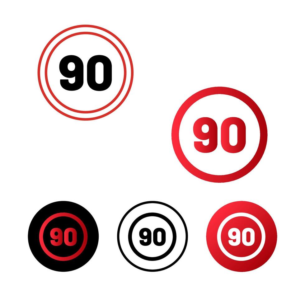 Speed Limit 90 Icon Design vector