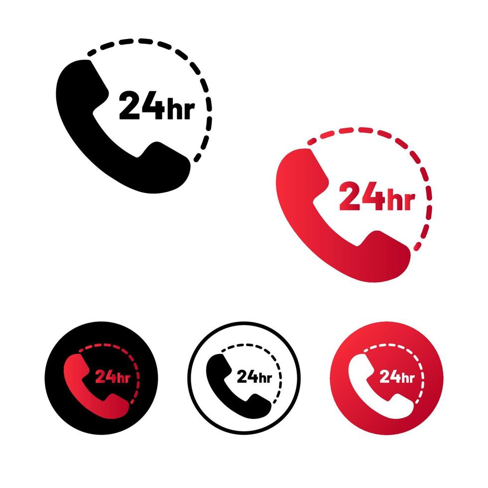 Abstract 24 Hours Support Service Icon Illustration vector