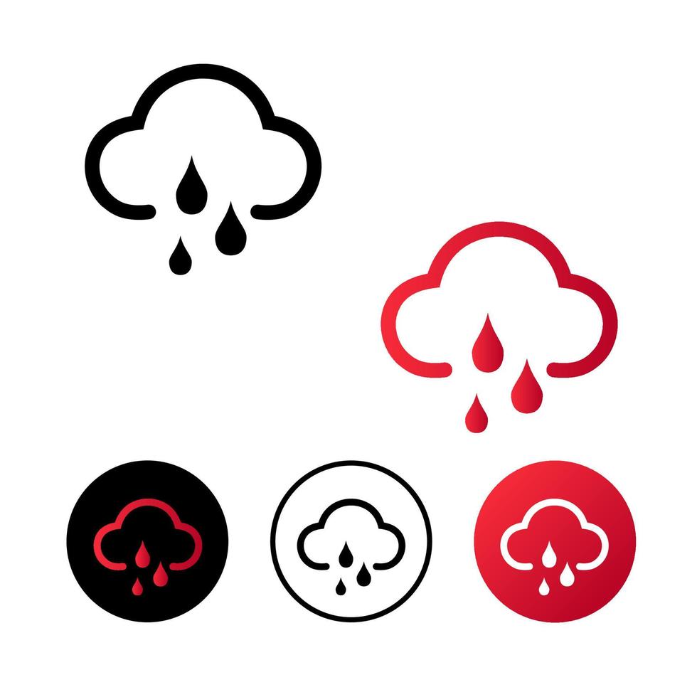 Abstract Cloud Rain Icon Illustration vector