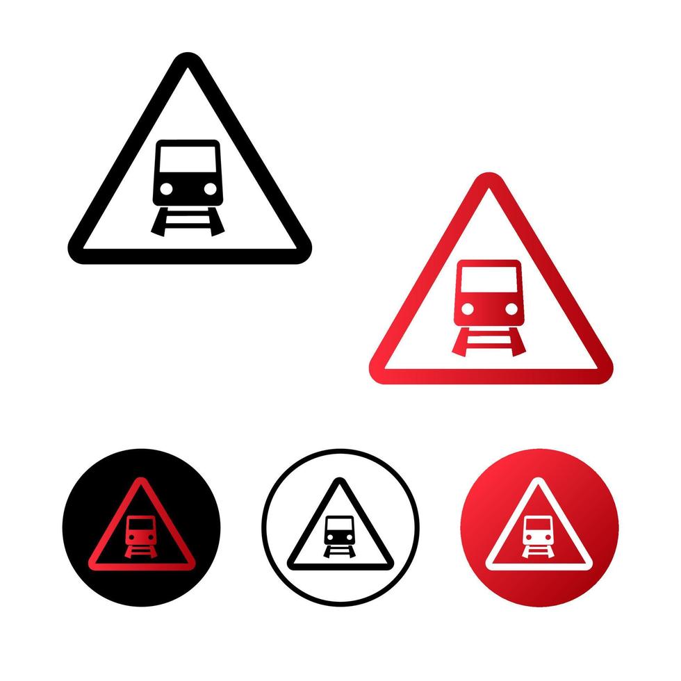 Abstract Tram Crossing Icon Design vector