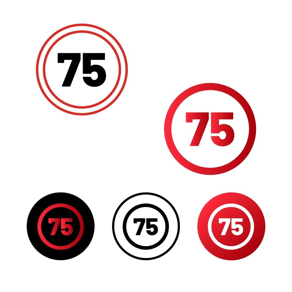 límite de velocidad 75 diseño de icono vector
