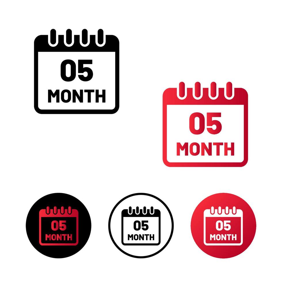 Abstract 5 Months Icon Illustration vector