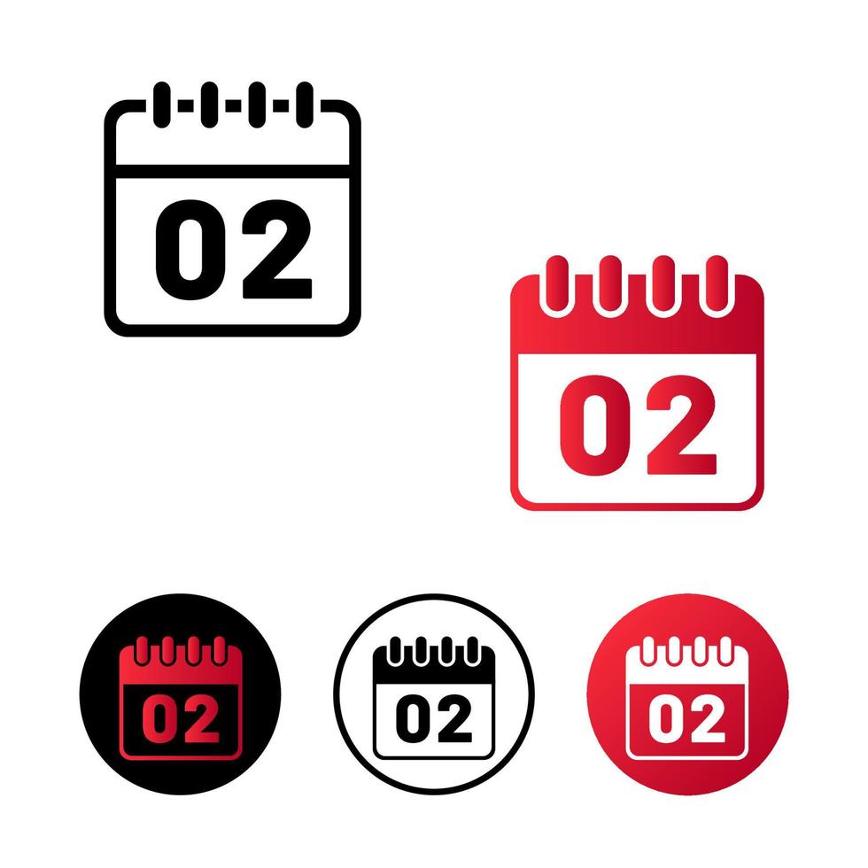 Calendar Day 2 Icon Illustration vector