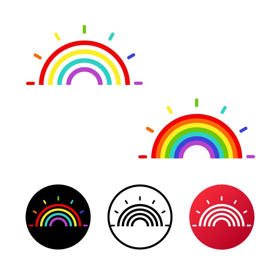 Ilustración de icono de arco iris abstracto vector