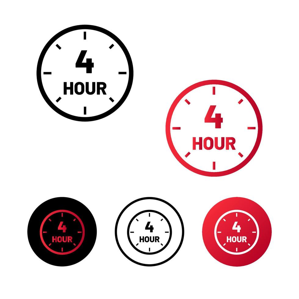 Abstract 4 Hour Icon Illustration vector