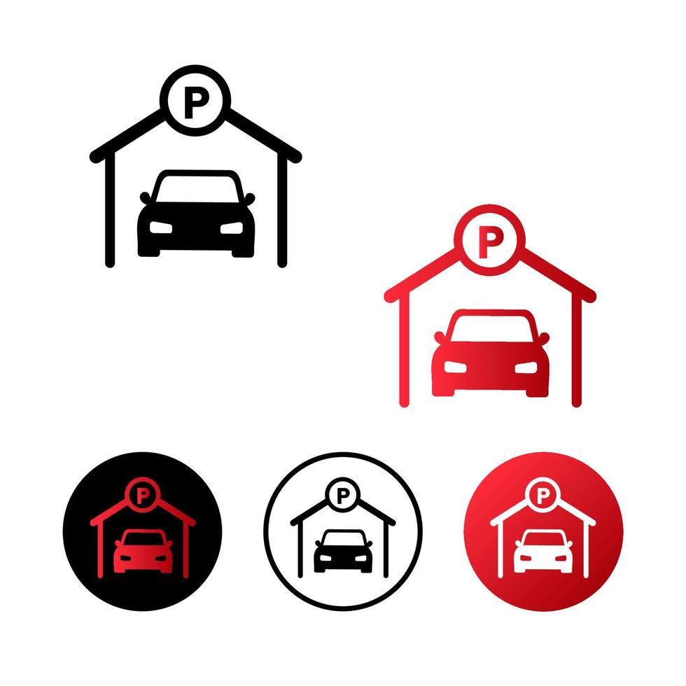 Ilustración de icono de aparcamiento de coche vector
