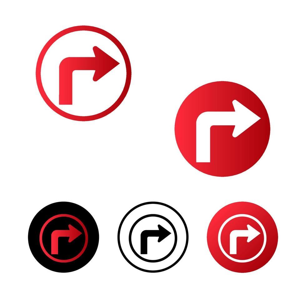 Diseño de icono de giro a la derecha abstracto vector