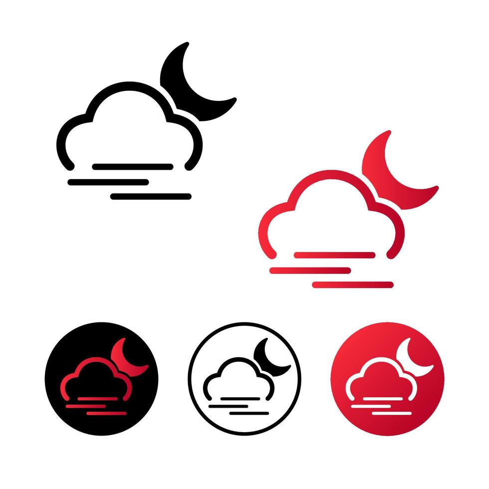 ilustración abstracta del icono de la niebla de la nube de la noche vector