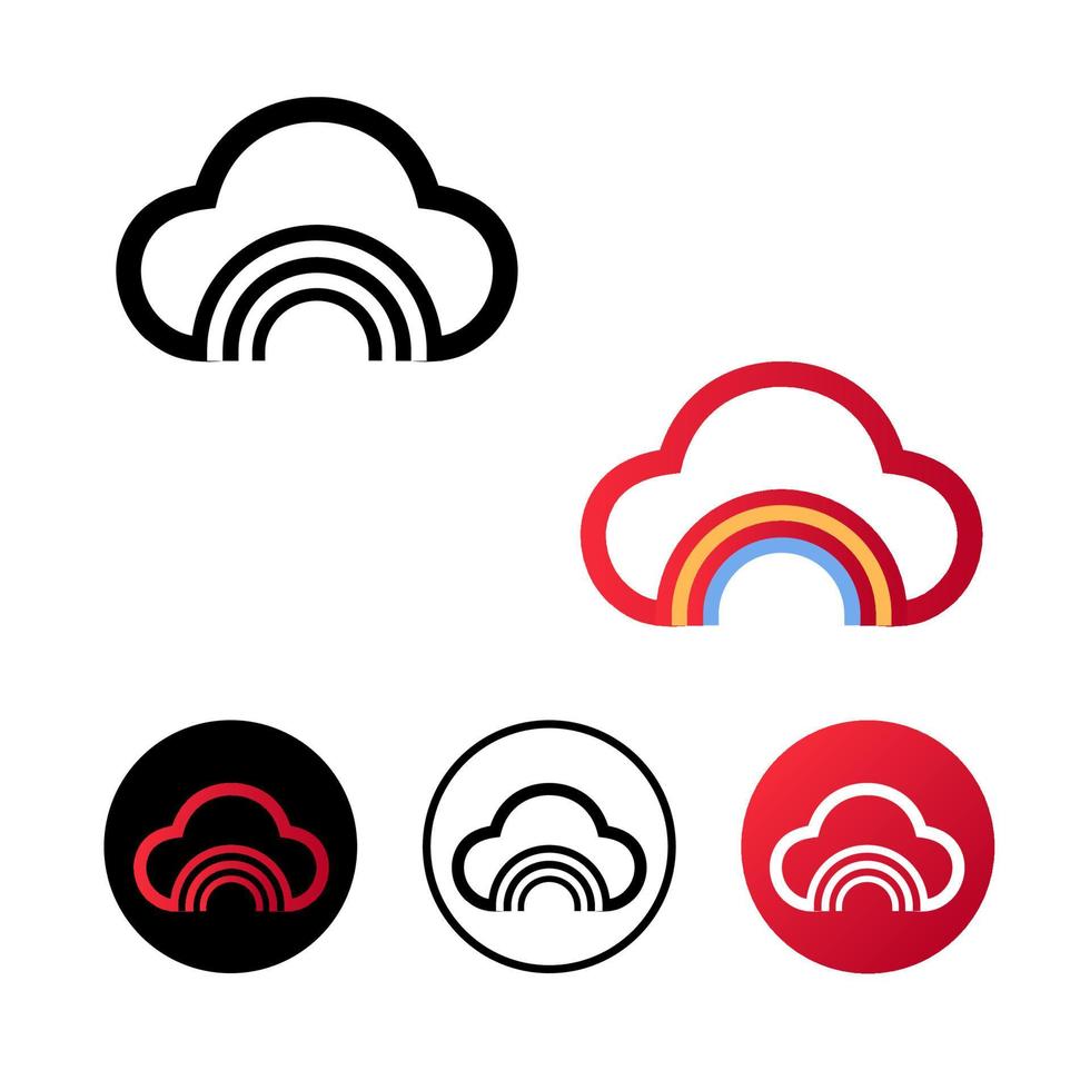 Abstract Cloud Rainbow Icon Illustration vector