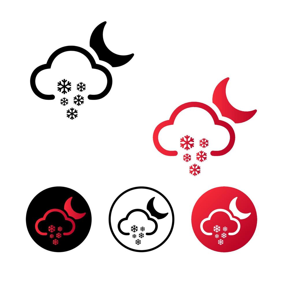 ilustración abstracta del icono de la nieve de la nube de la noche vector