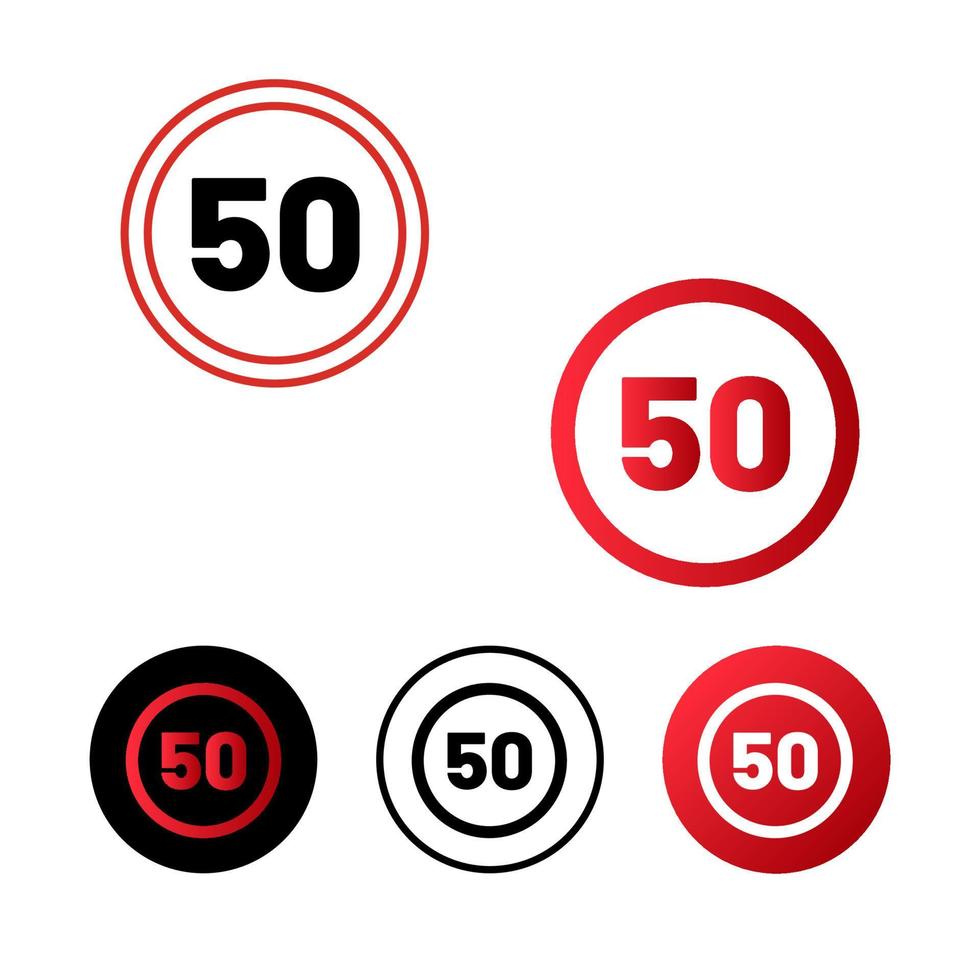 límite de velocidad 50 diseño de icono vector