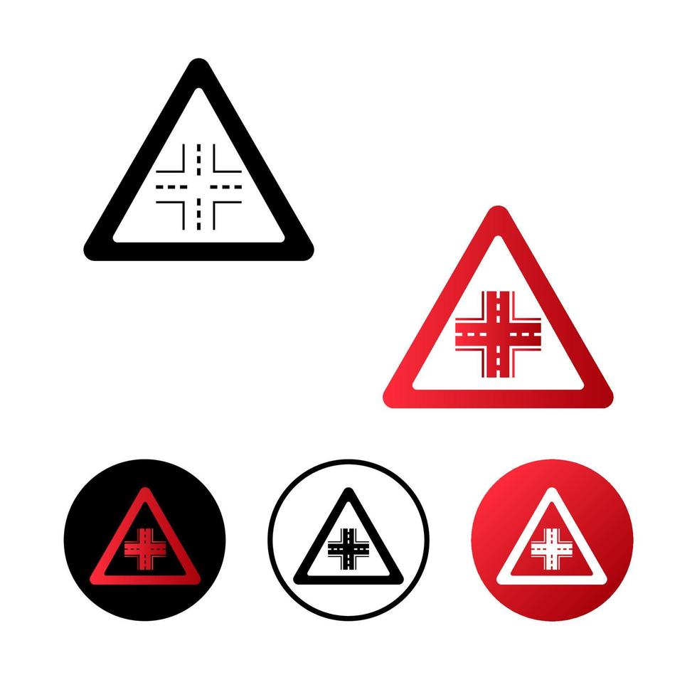 ilustración de icono de carretera de intersección vector