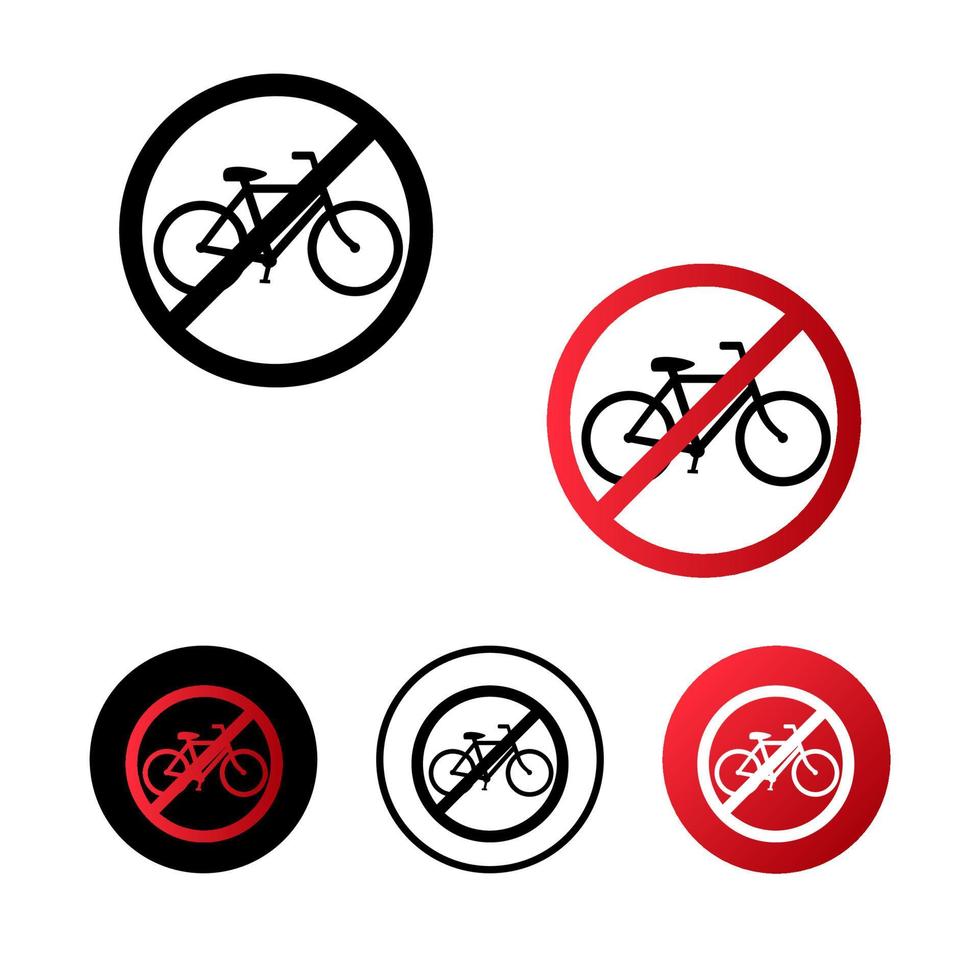 No Bicycle Icon Illustration vector