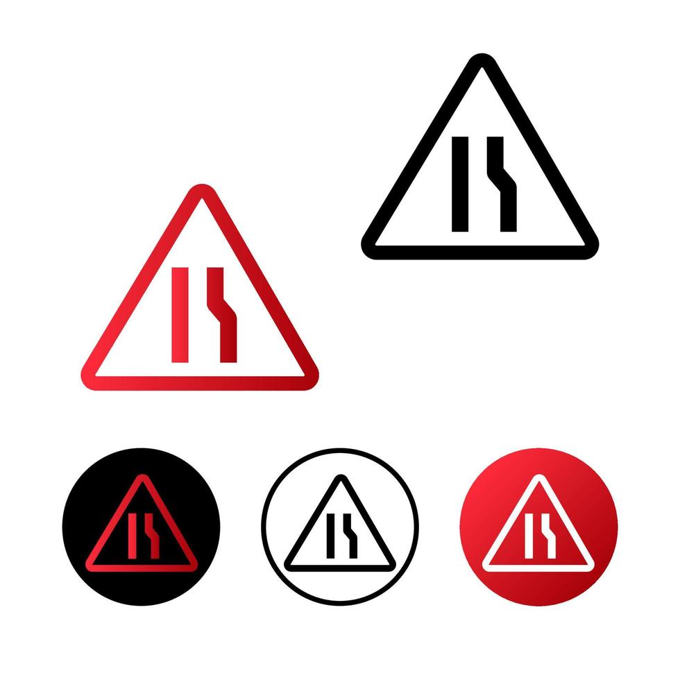 Right Lane Ends Icon Design vector