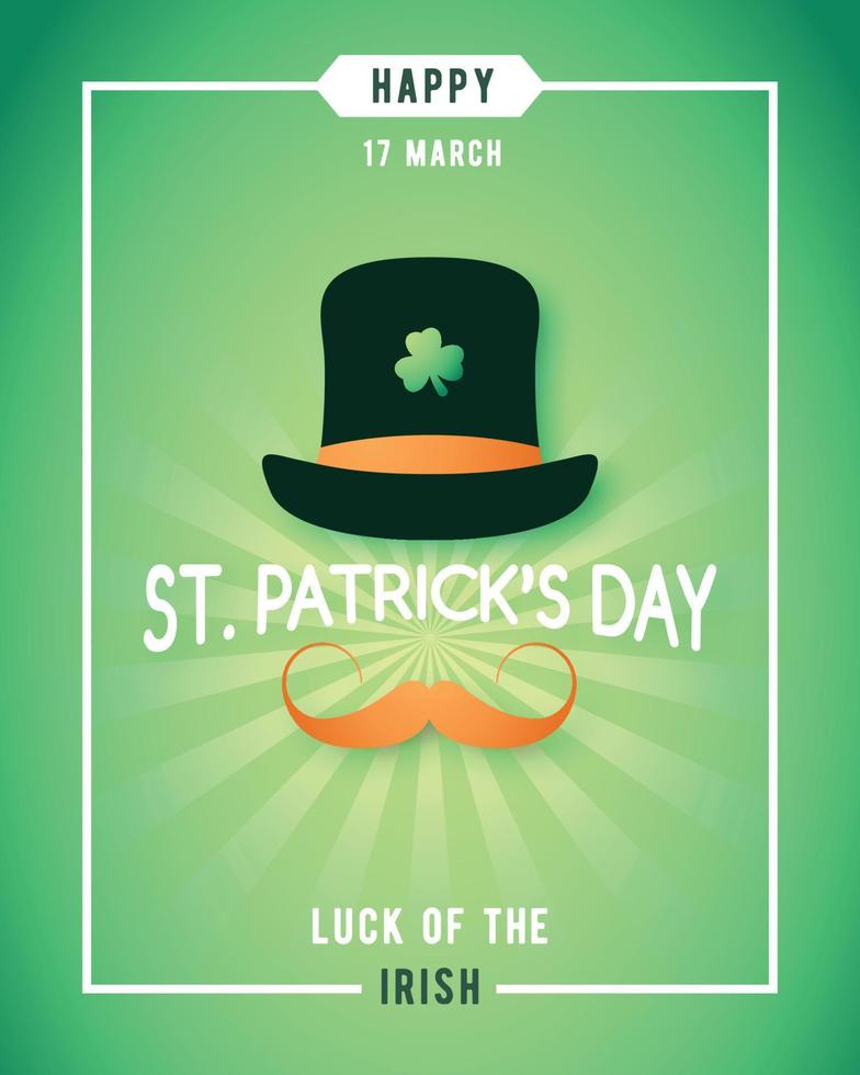 St. Patricks Day luck of the irish poster design. vector