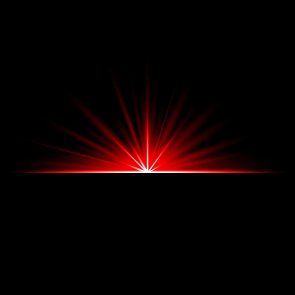 Lens Flare Red glow light ray effect illuminated vector