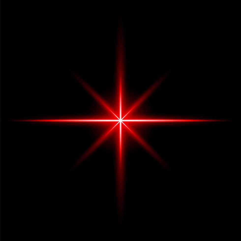 Lens Flare Red glow light ray effect illuminated vector