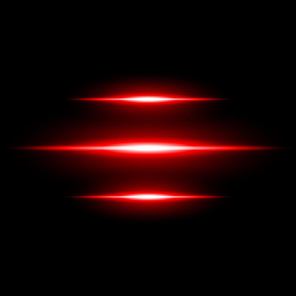 Abstract Red Light flare ray effect illuminated on dark background vector