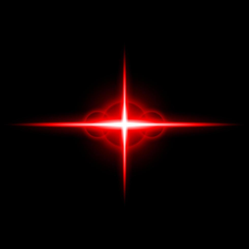 Lens Flare Red glow light ray effect illuminated vector