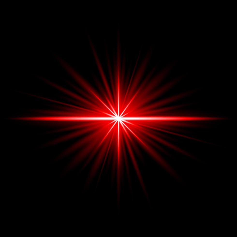 Lens Flare Red glow light ray effect illuminated vector