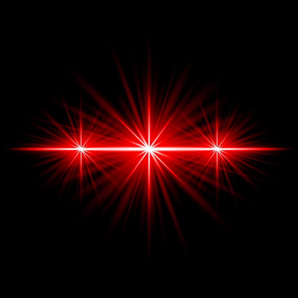 Lens Flare Red glow light ray effect illuminated vector