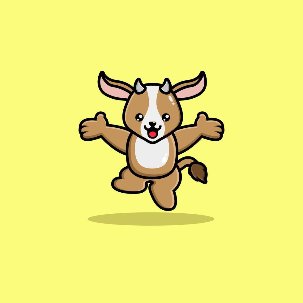 cute goat cartoon vector
