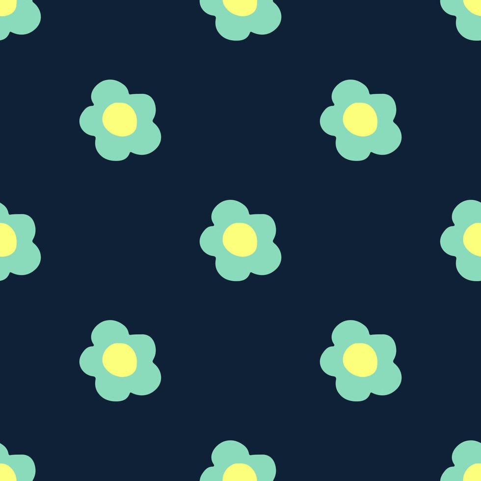 Seamless pattern with flowers. Floral background. flowers isolated on blue background vector