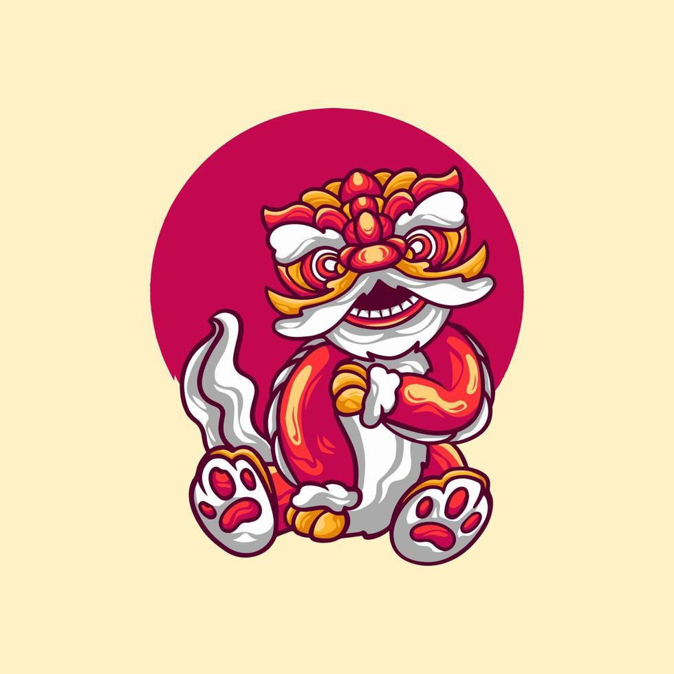 Lion Dance Chinese Illustration vector