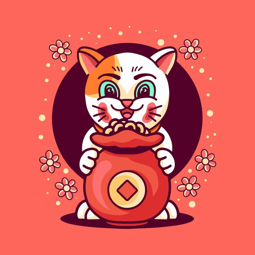 Cat Chinese New Year vector