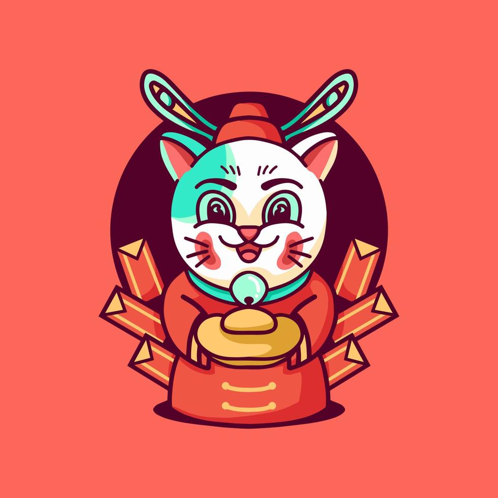 Cat Chinese New Year vector