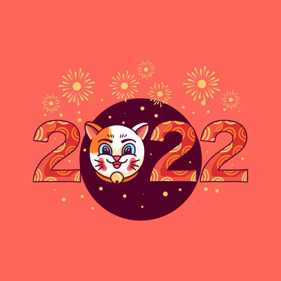 Cat Chinese New Year vector