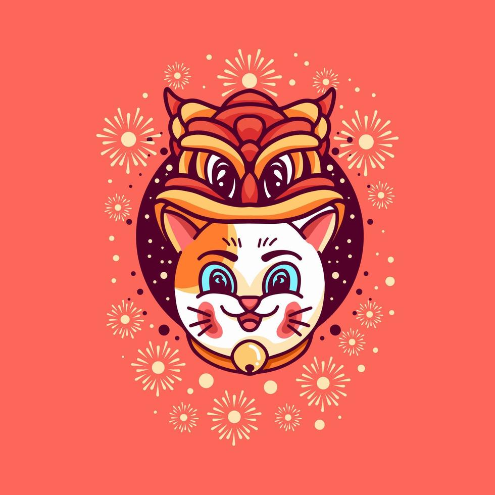 Cat Chinese New Year vector