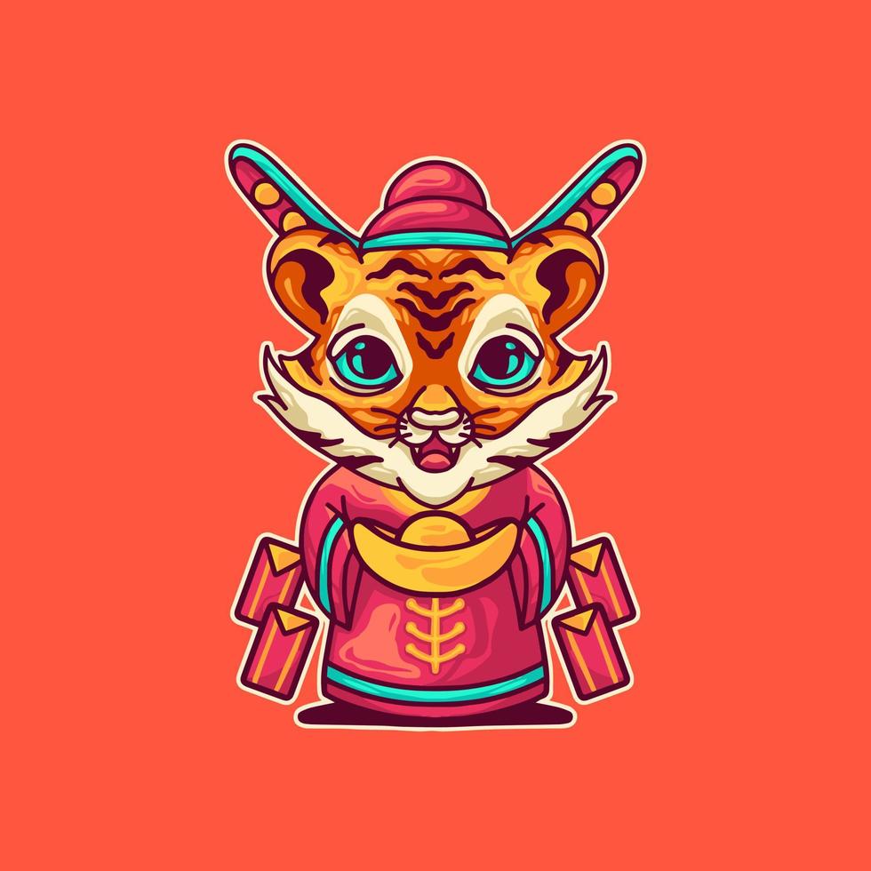 tigre año nuevo chino vector