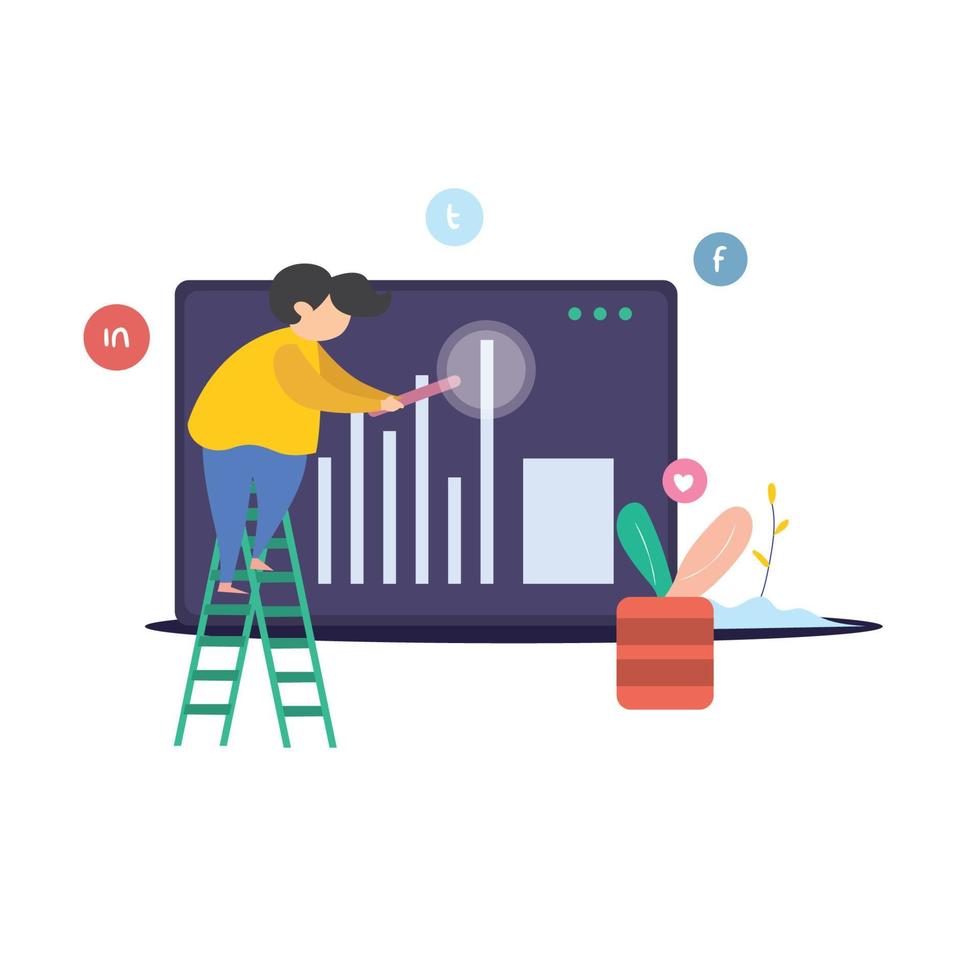 Simple data analyst vector flat illustration