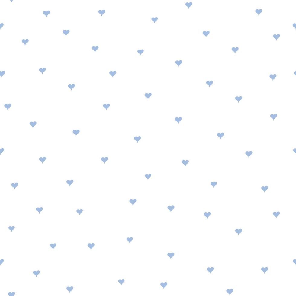Small blue hearts on white background seamless pattern. Cute little hearts in seamless pattern. vector