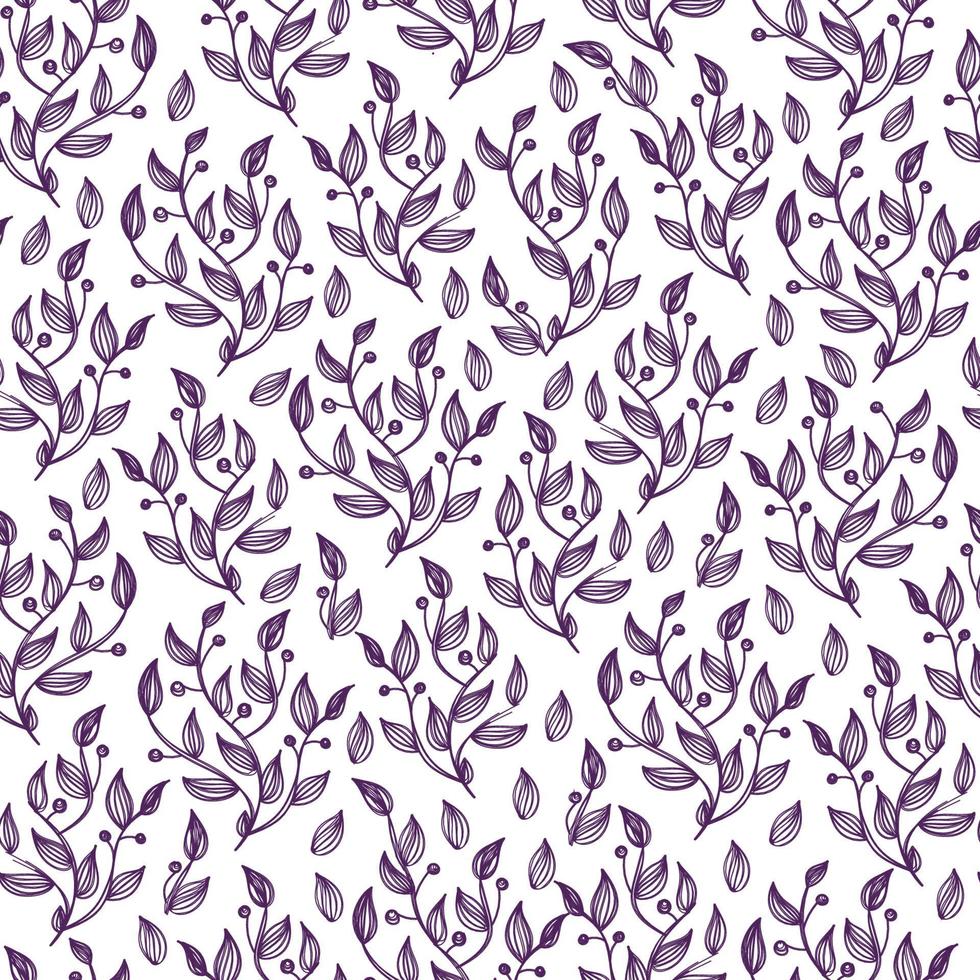 hand drawn Minimalist floral seamless pattern. floral pattern with one line flowers vector