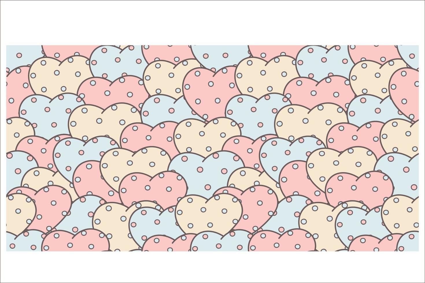 Cute doodle style hearts seamless pattern. Valentine's Day background. Cute romantic seamless pattern.  Romantic print. vector