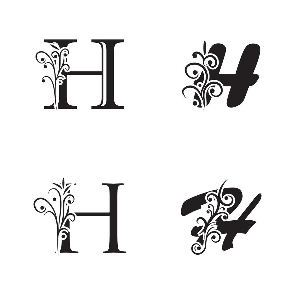 Letra h logo icono vector plantilla de diseño