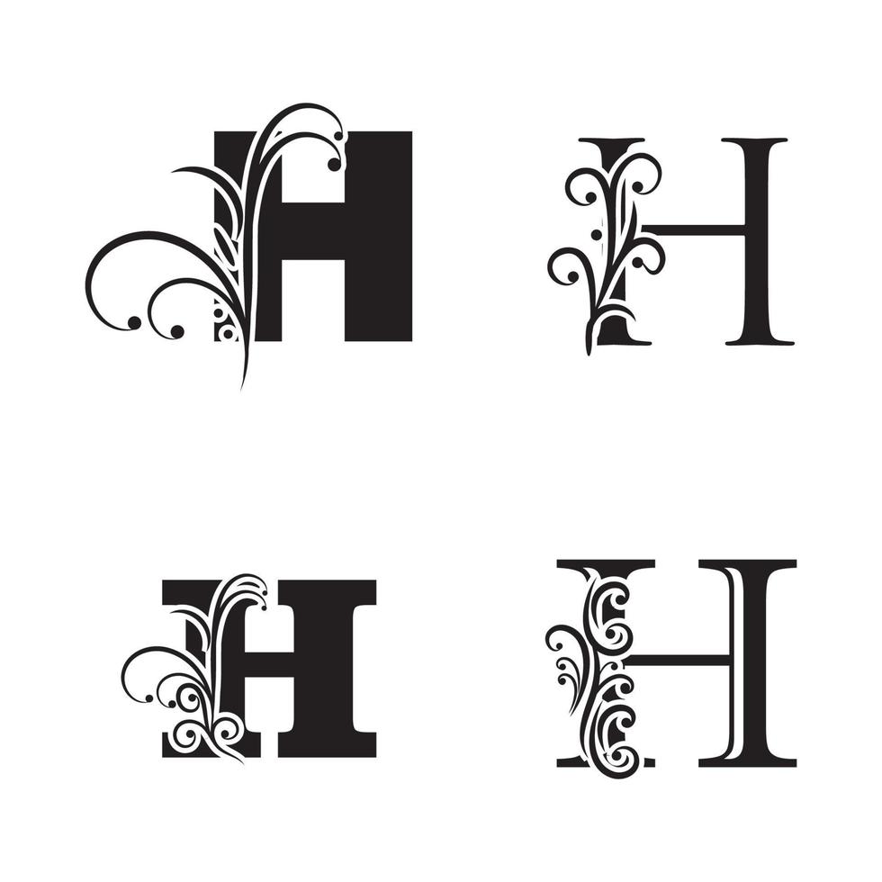 Letra h logo icono vector plantilla de diseño