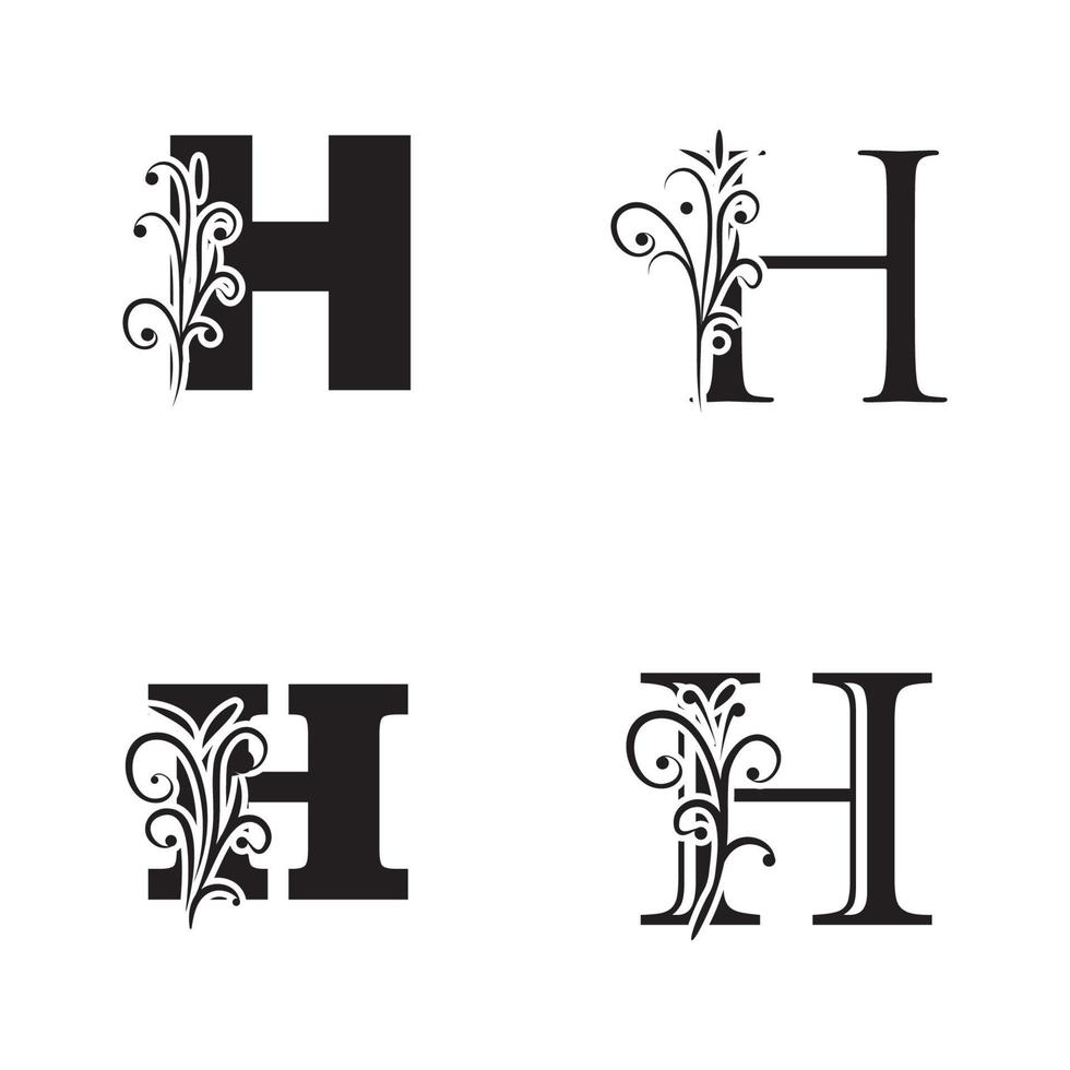 Letra h logo icono vector plantilla de diseño