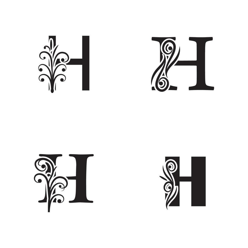 Letra h logo icono vector plantilla de diseño