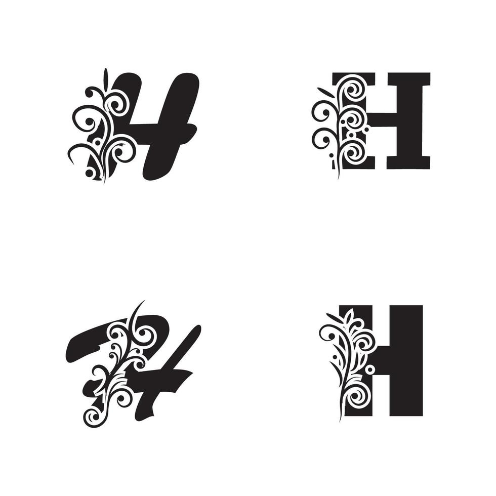 Letra h logo icono vector plantilla de diseño