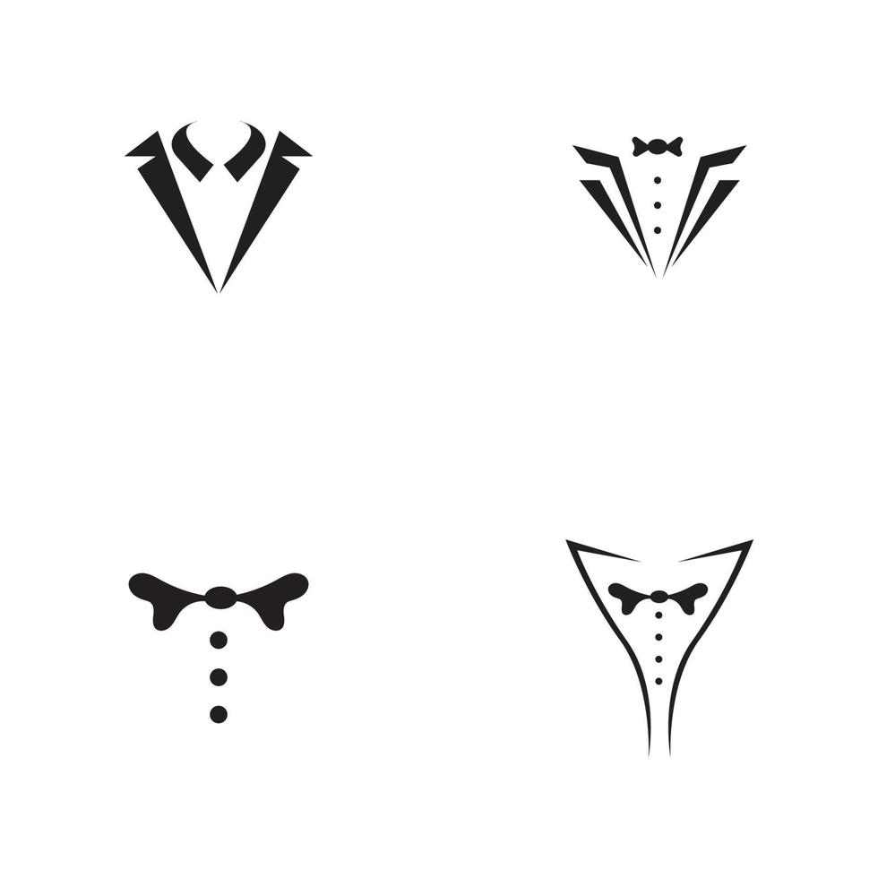 diseño de ilustración de icono de vector de plantilla de logotipo de esmoquin - vector