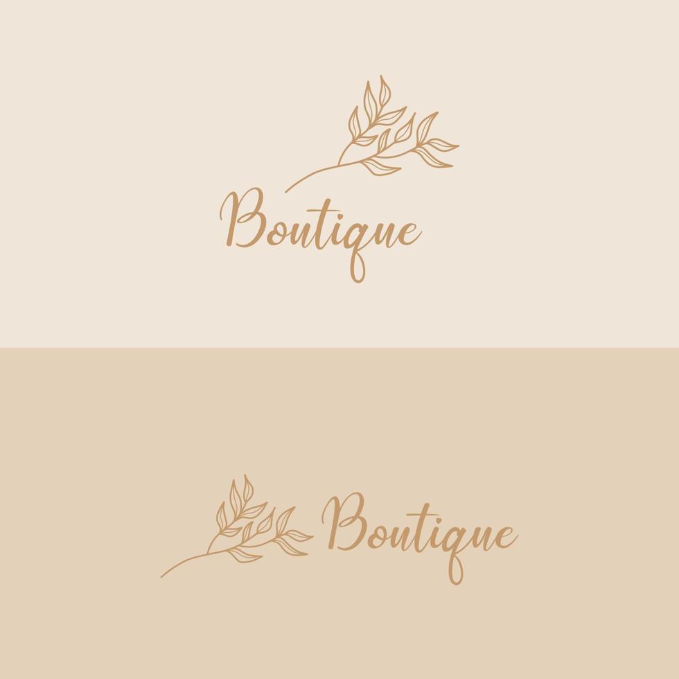 floral outline logo vector